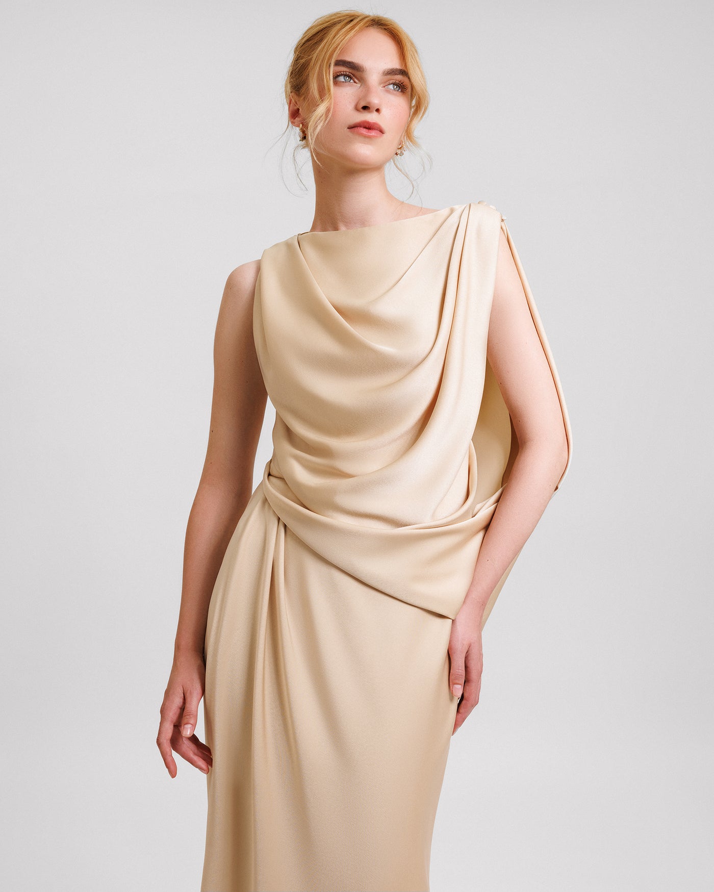 Asymmetrical Draped Dress