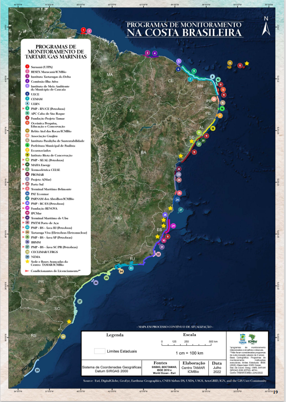 Mapa da Rede de Instituições Parceiras