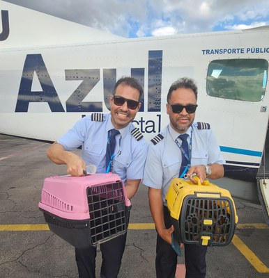 Comandantes da Azul que realizaram o voo de Itaituba até Belém