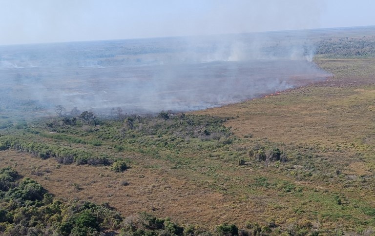 Incêndio no interior do Parque Nacional do Pantanal Mato-grossense - Foto: Whashigton Luiz Mota/ICMBio