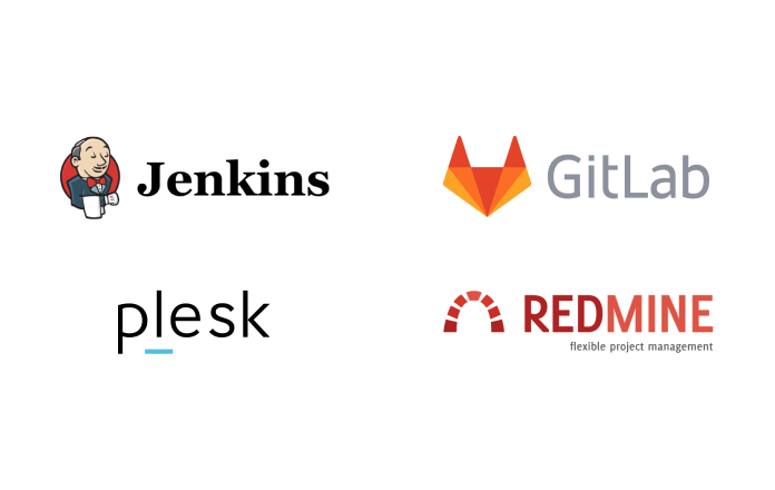  Jenkins, GitLab, Plesk, Redmine