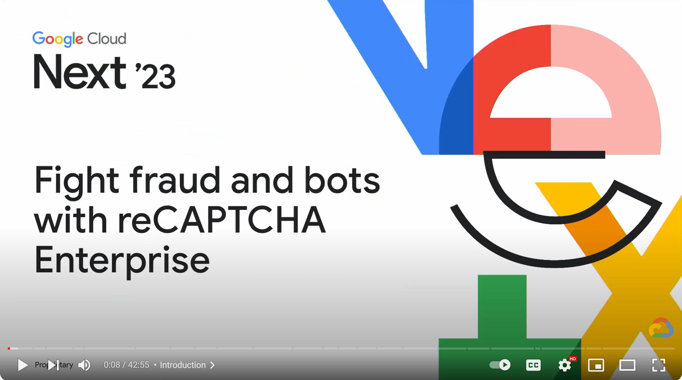 Background di reCAPTCHA Enterprise con Google Cloud Next' 23
