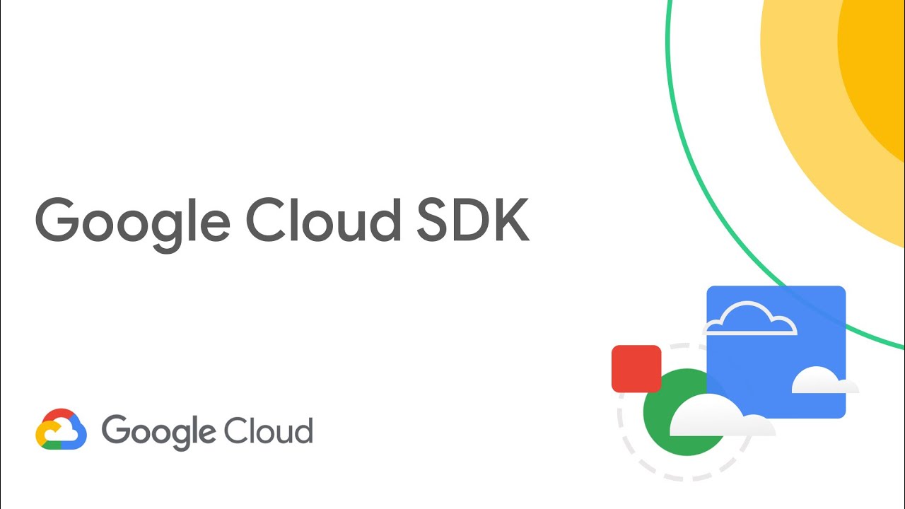 「Google Cloud SDK」と書かれたテキストと黄色い太陽