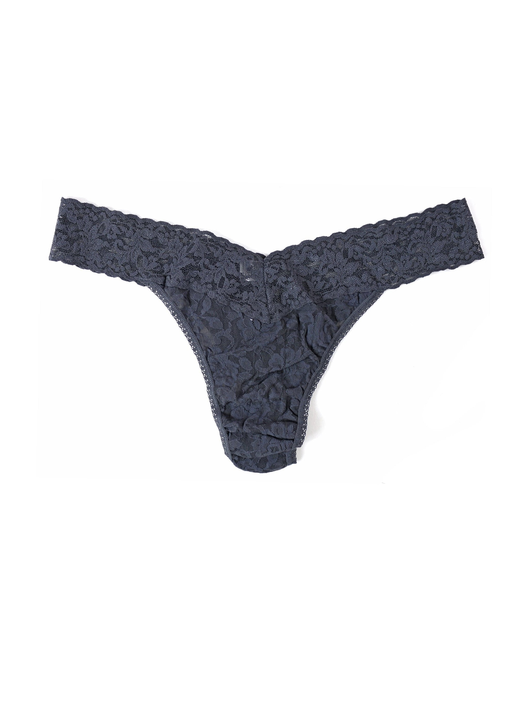 Plus Size Signature Lace Original Rise Thong-GRANITE-Hanky Panky