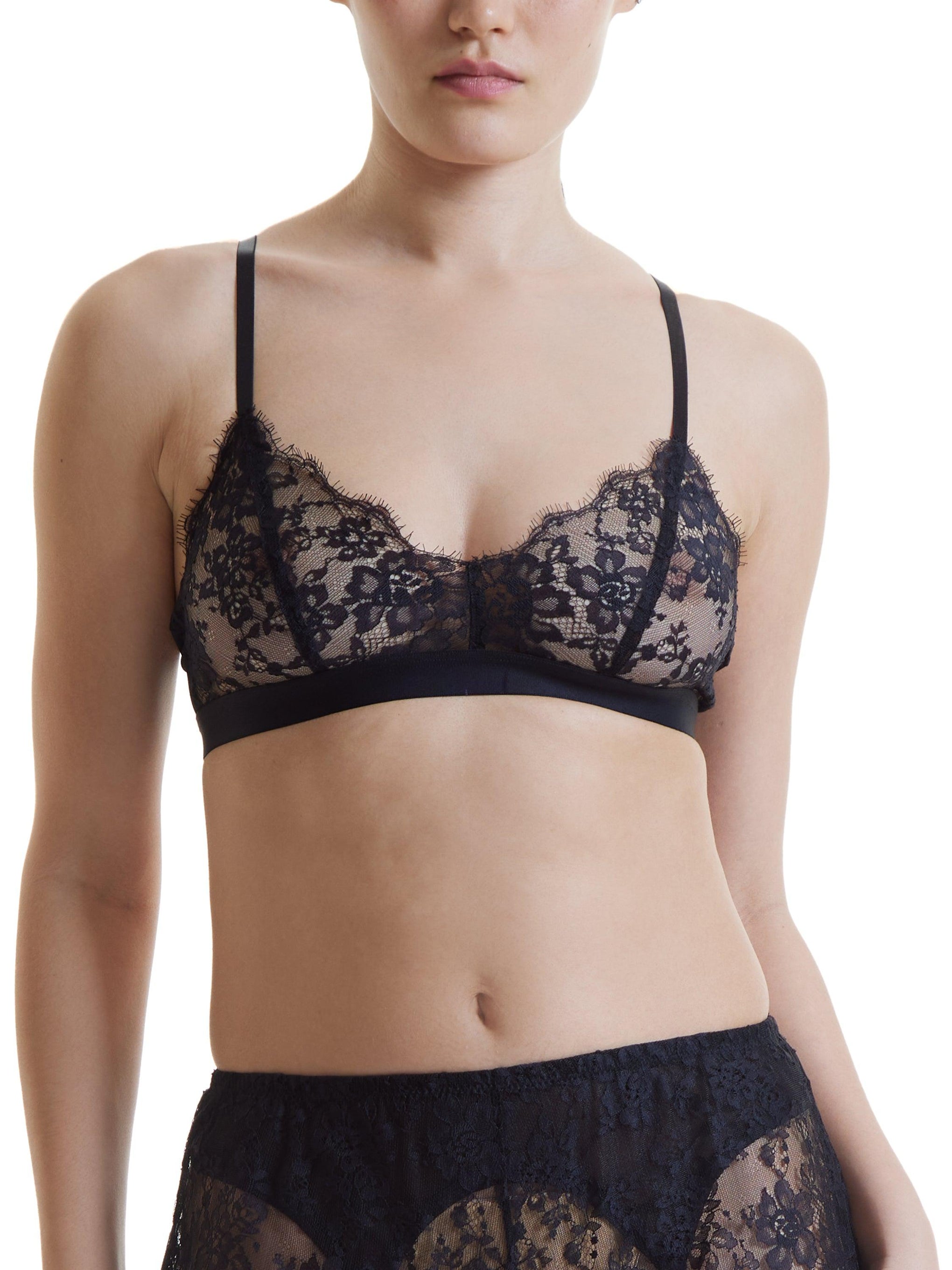 Prabal Gurung Eyelash Bralette Black Sale