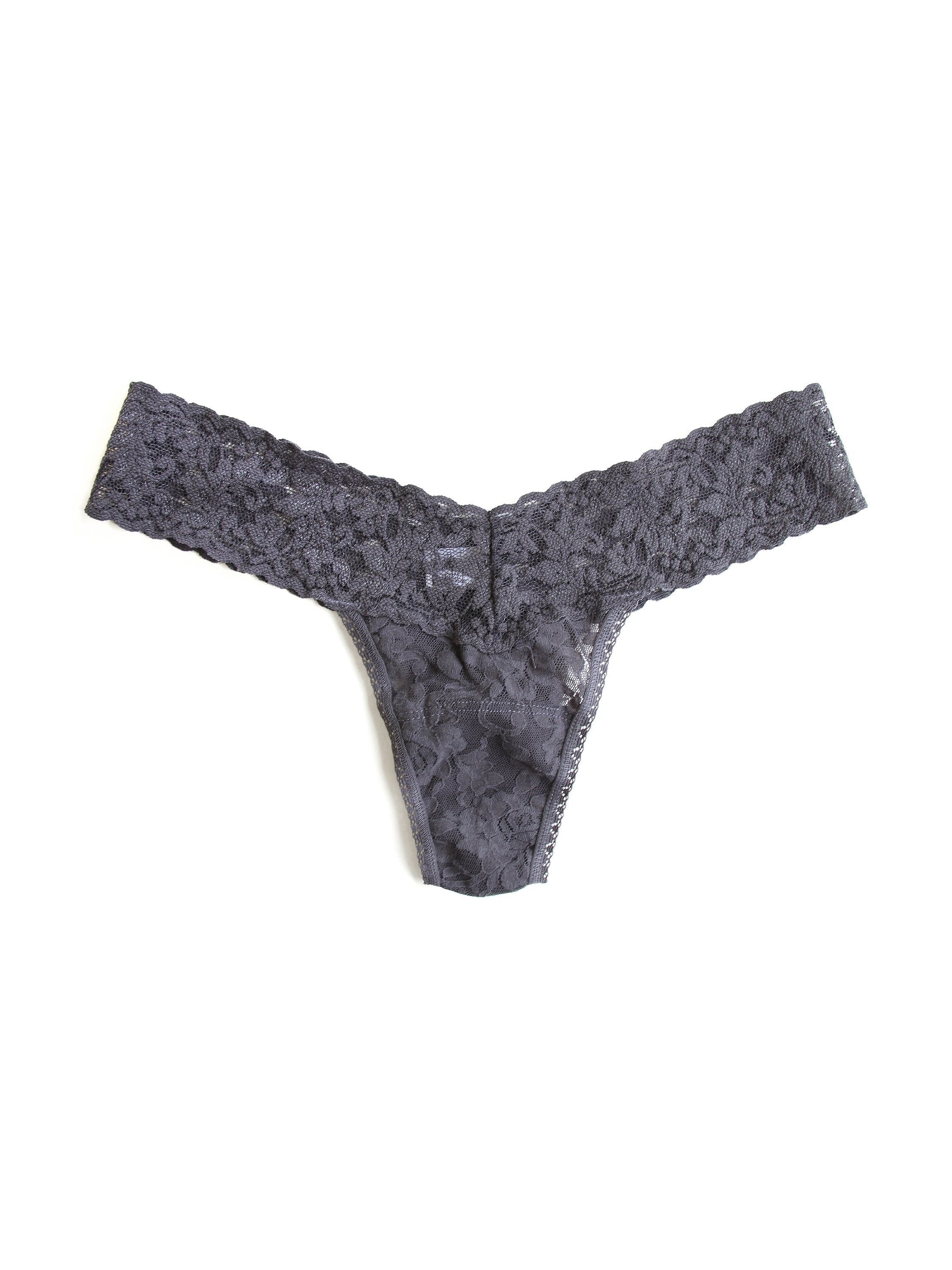 Signature Lace Low Rise Thong-GRANITE-Hanky Panky