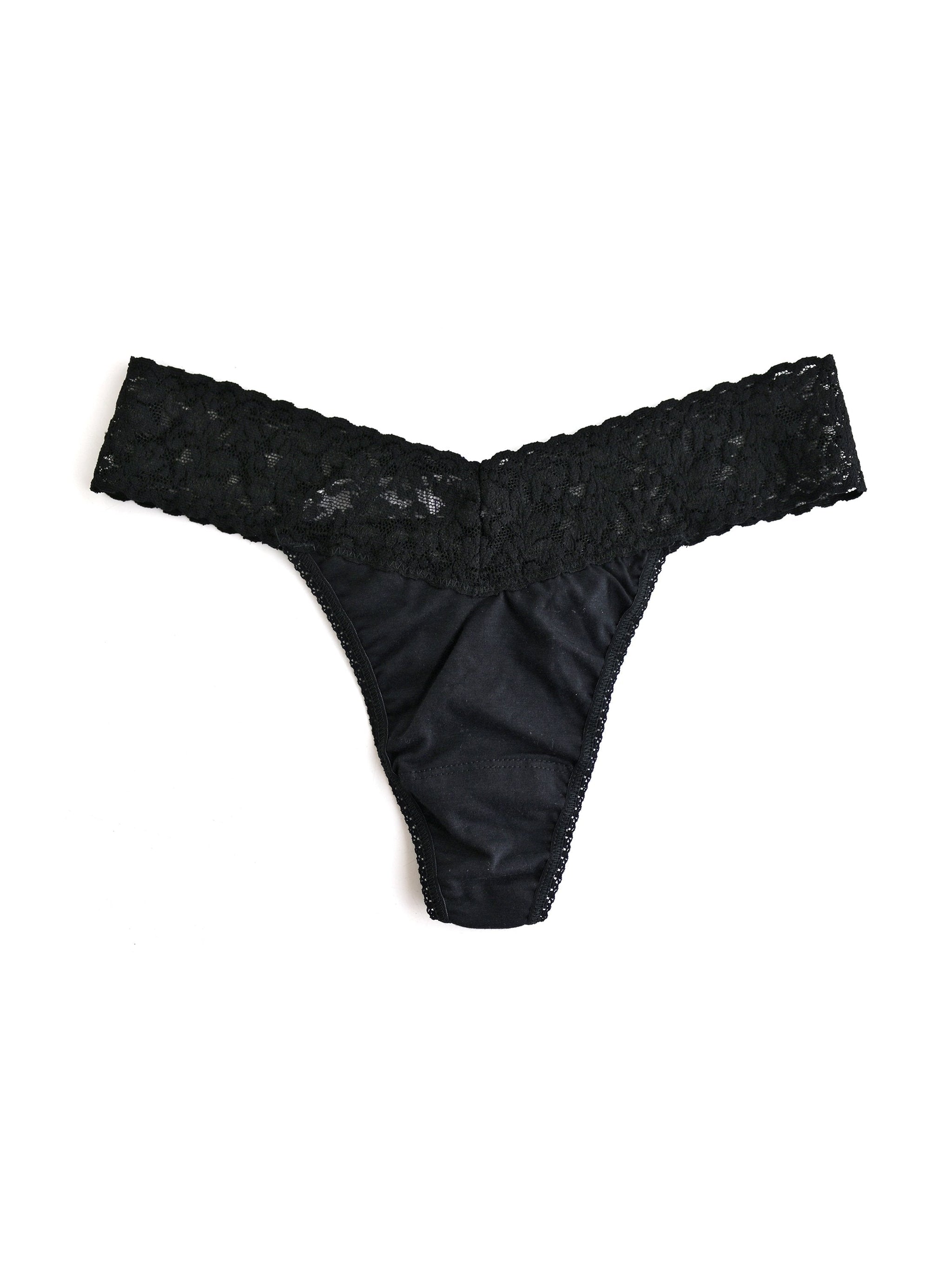 SUPIMA® Cotton Original Rise Thong-BLACK-Hanky Panky