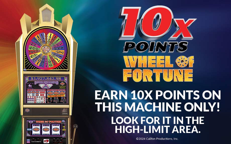 10X Points Wheel of Fortune Promotion at Harlow's Casino in Greenville, MS
