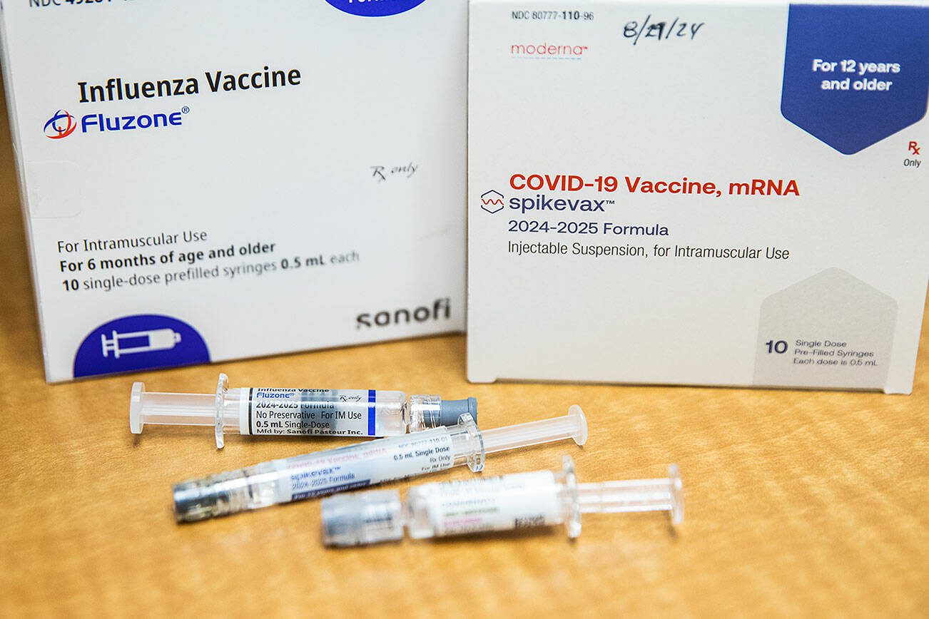 Flu and COVID vaccine options available at QFC on Thursday, Sept. 5, 2024 in Everett, Washington. (Olivia Vanni / The Herald)