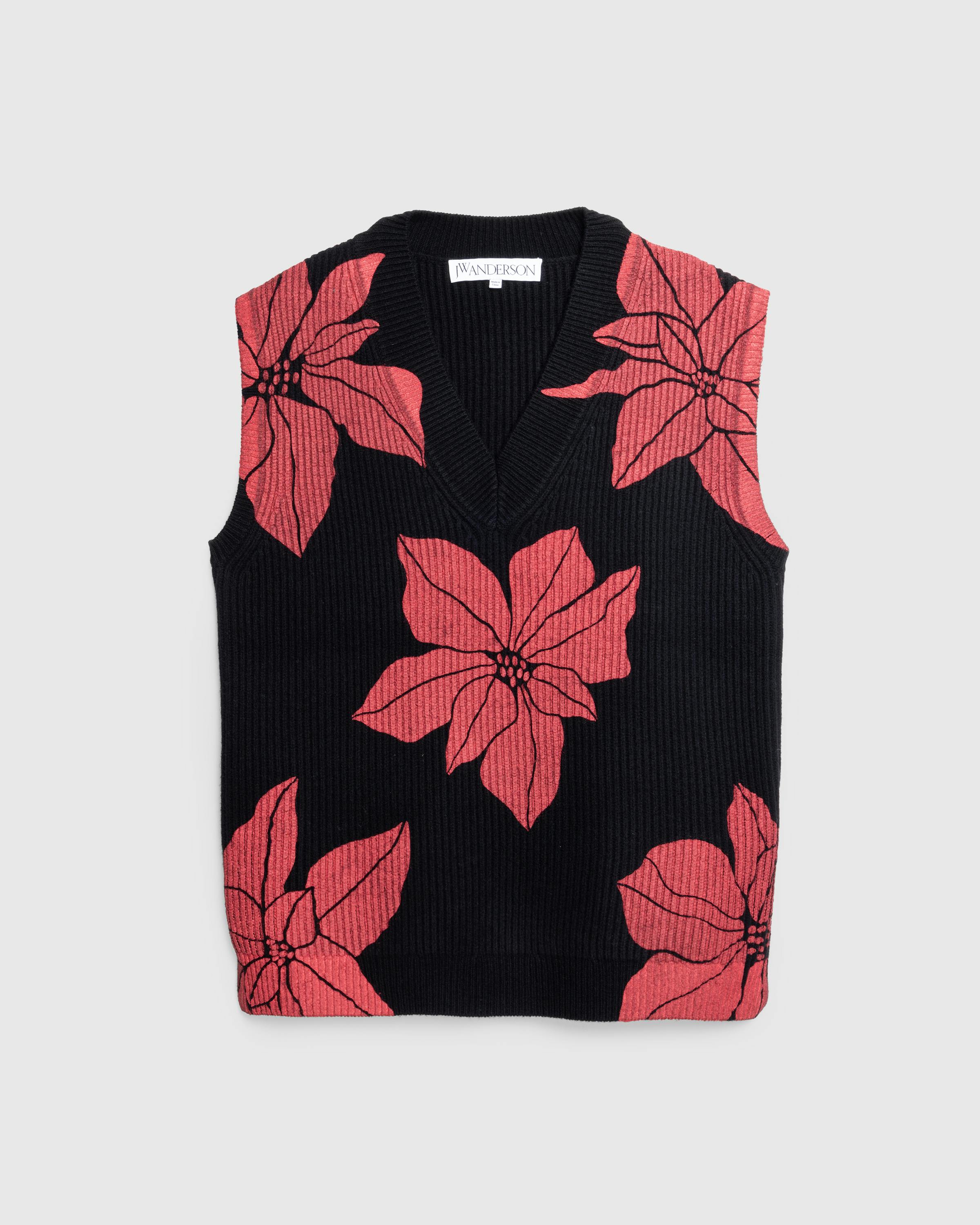 J.W. Anderson – Printed V-Neck Vest Black - Gilets - Black - Image 1