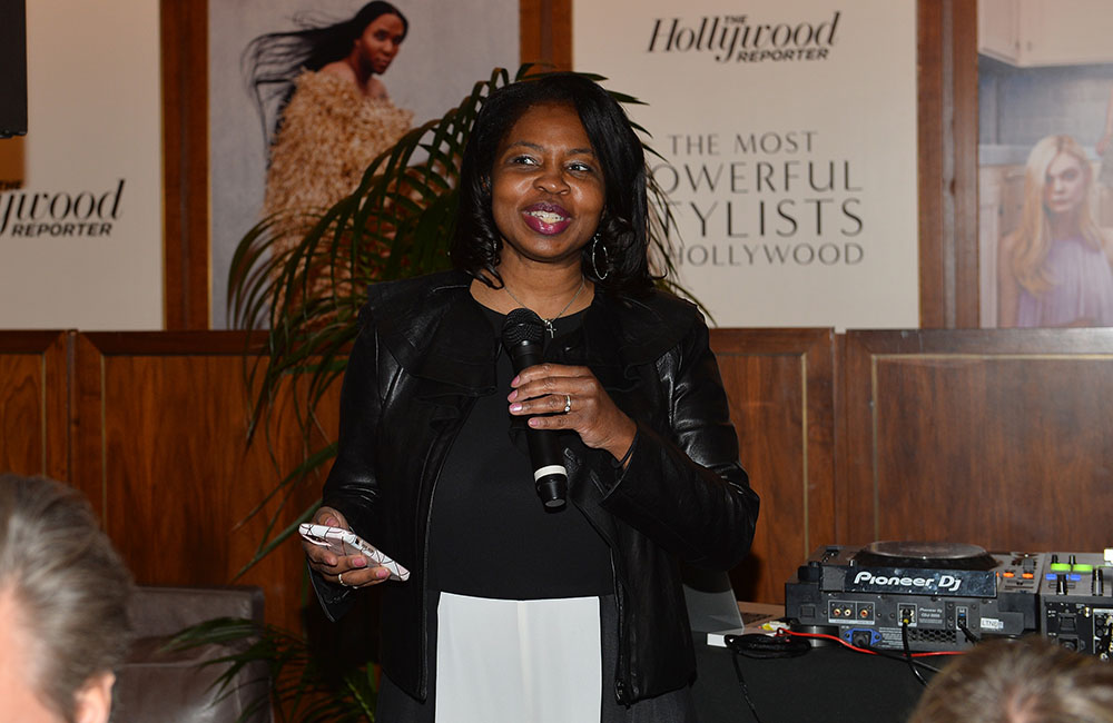 Nekesa Moody speaks during The Hollywood Reporter And Jimmy Choo Power Stylists Dinner at The Terrace at Sunset Tower on March 28, 2023 in West Hollywood, California.