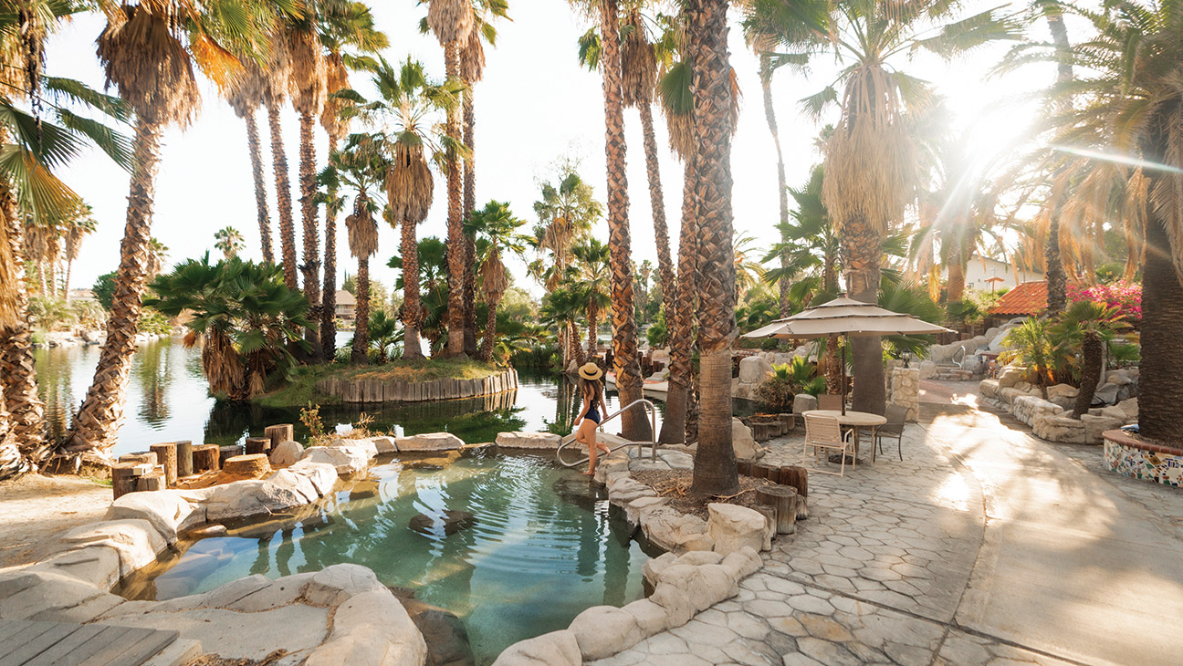 A mineral water pool at Murrieta Hot Springs Resort