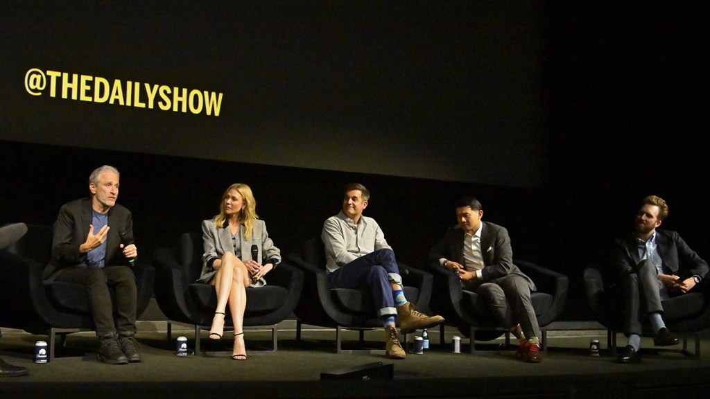 Jon Stewart, Desi Lydic, Michael Kosta, Ronny Chieng and Jordan Klepper attend Comedy Central's 'The Daily Show' FYC Event