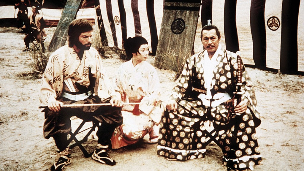 From left: Richard Chamberlain, Yoko Shimada and Toshiro Mifune in the 1980 limited series Shogun, which was filmed entirely on location in Japan.