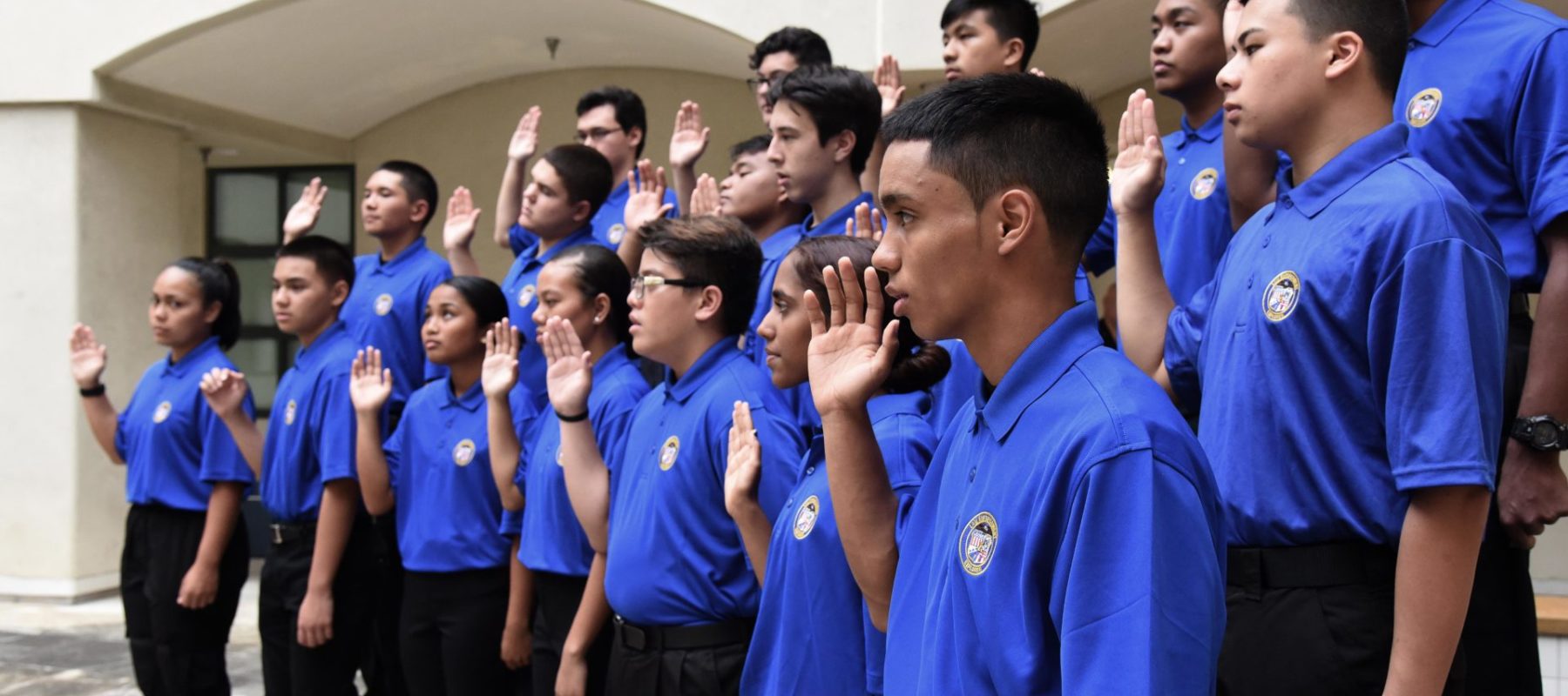 A group of Law Enforcement Explorers who are individuals between the ages of 14 to 20 years. All individuals are apart of the Law Enforcement Explorers Program