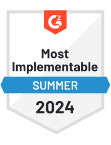 G2 badge Most Implementable Winter 2024