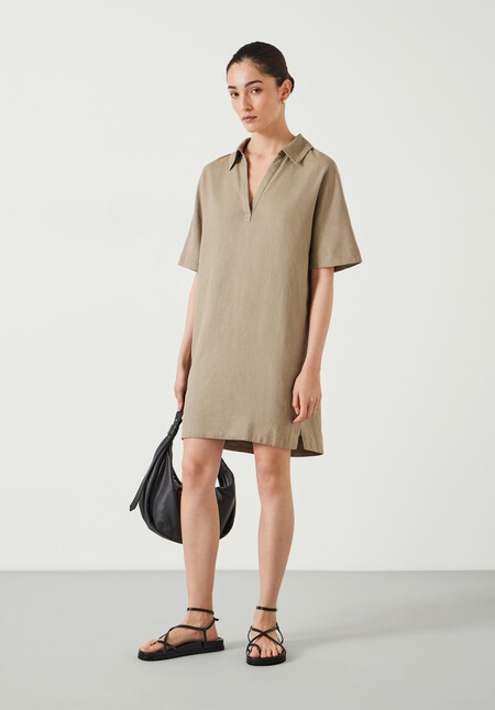 Orla Mini Linen Polo Dress