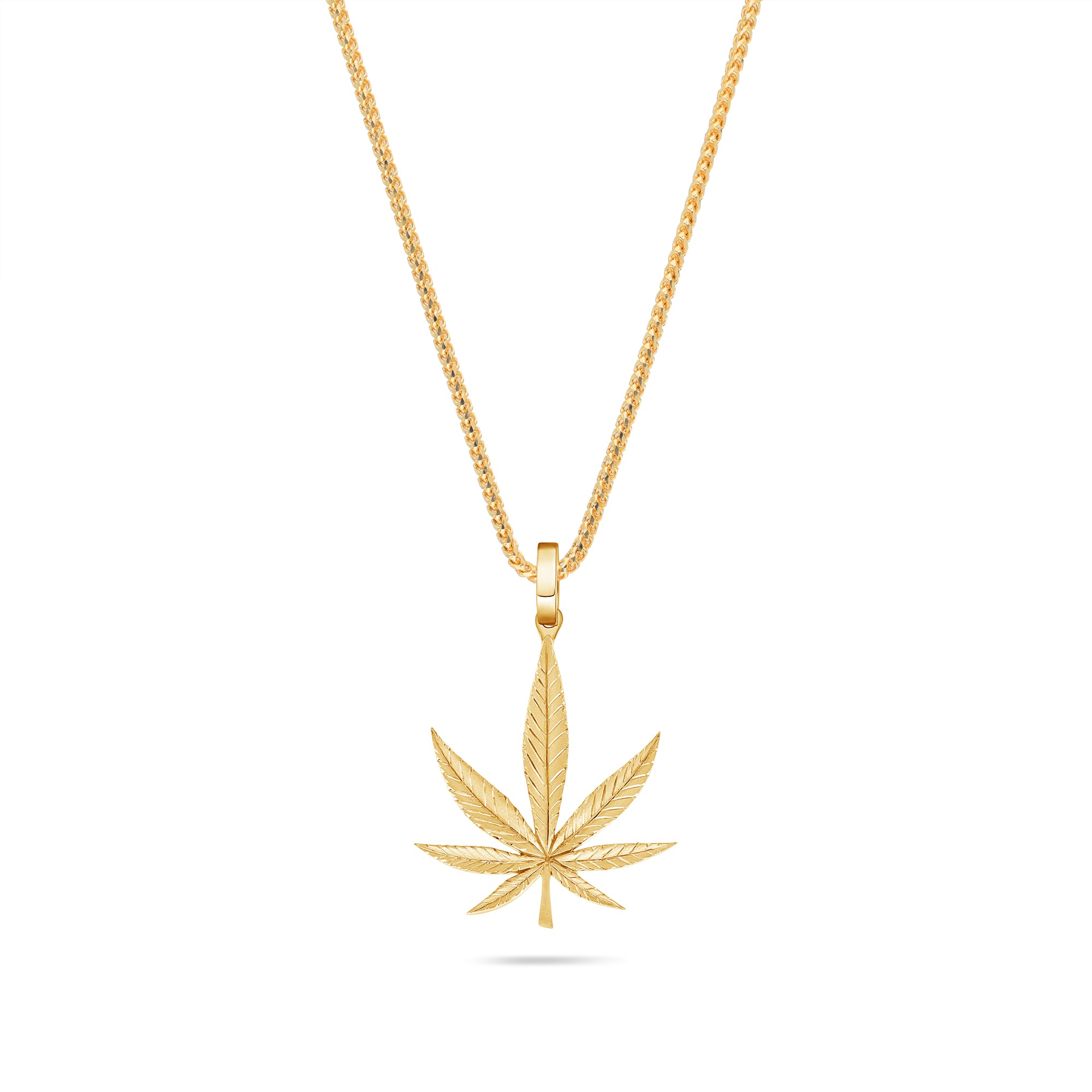 Milli Marijuana Leaf Piece (Solid Gold)