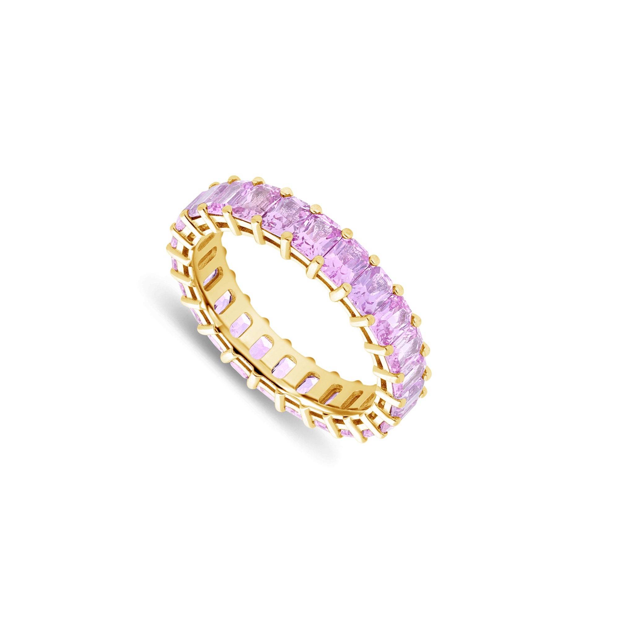 Luna Pink Sapphire Eternity Ring (Emerald Cut)