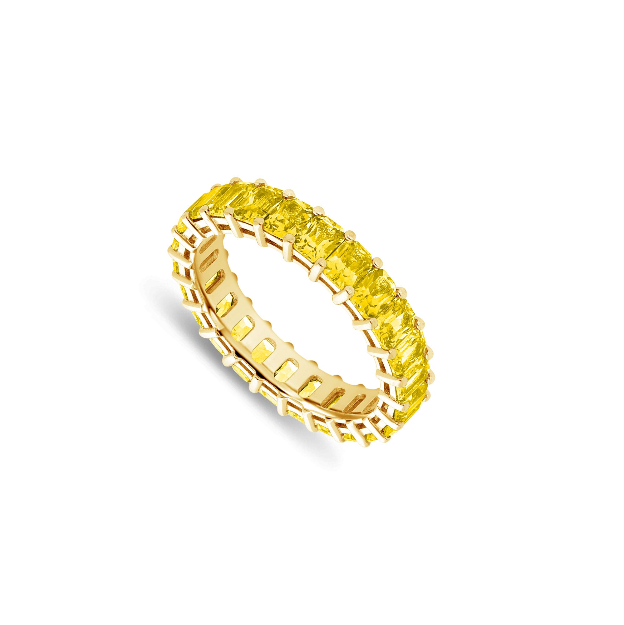 Luna Yellow Sapphire Eternity Ring (Emerald Cut)