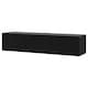 BESTÅ TV bench with doors, black-brown/Selsviken high-gloss/black, 180x42x38 cm