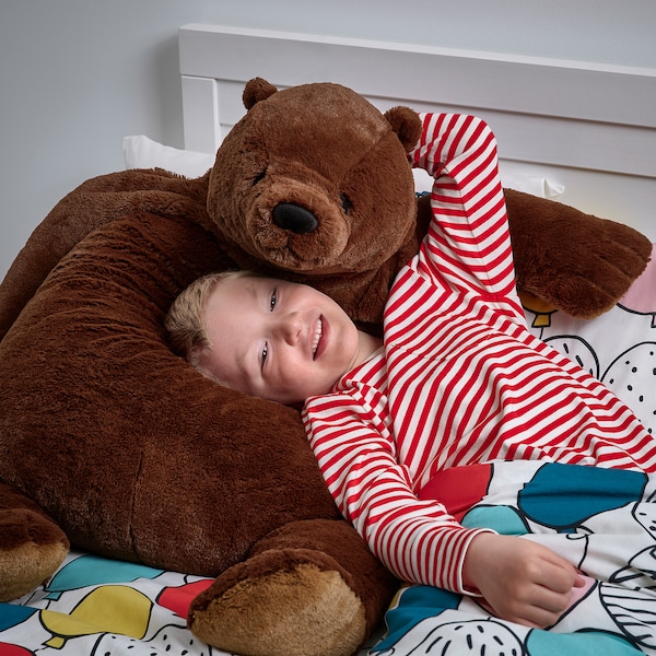 DJUNGELSKOG Soft toy, brown bear