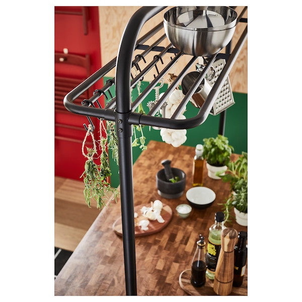 VADHOLMA Rack for kitchen island, black