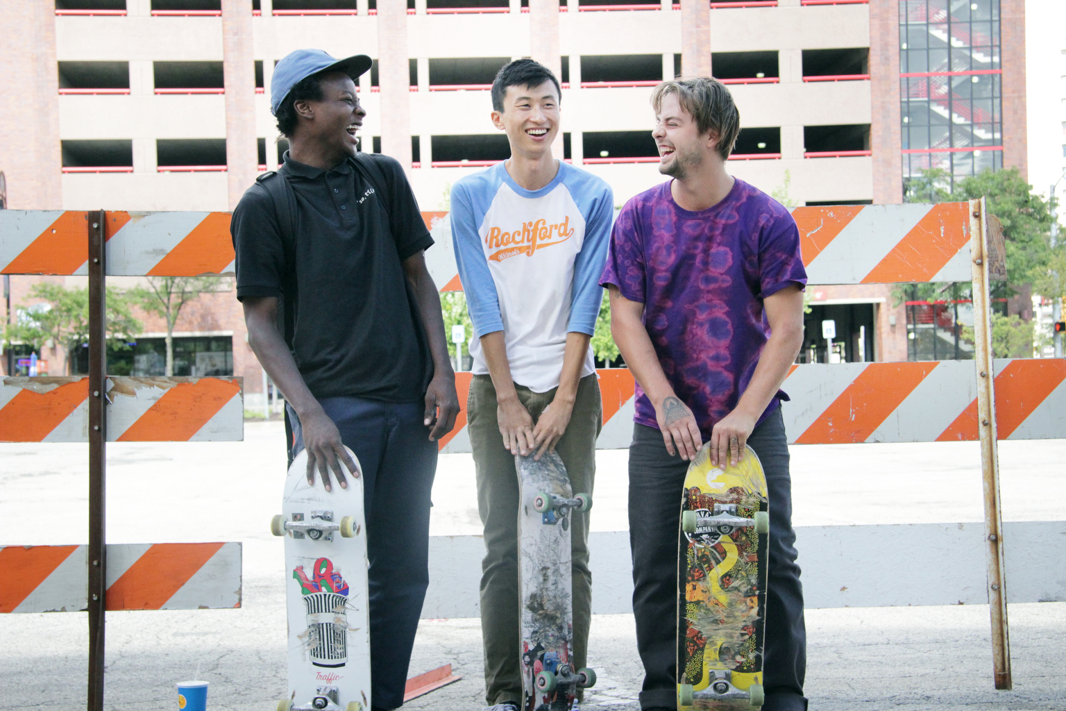 Minding The Gap- Compiling over 12 years of footage shot in his hometown of Rockford, IL, in MINDING THE GAP Bing Liu searches for correlations between his skateboarder friends' turbulent upbringings and the complexities of modern-day masculinity. As the film unfolds, Bing captures 23-year-old ZackÕs tumultuous relationship with his girlfriend deteriorate after the birth of their son and 17-year-old Keire struggling with his racial identity as he faces new responsibilities following the death of his father. While navigating a difficult relationship between his camera, his friends, and his own past, Bing ultimately weaves a story of generational forgiveness while exploring the precarious gap between childhood and adulthood. Keire Johnson, Bing Liu, Zack Mulligan, shown. (Photo credit Hulu)