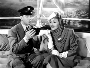 THE PALM BEACH STORY, from left, Rudy Vallee, Claudette Colbert, 1942