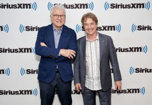NEW YORK, NEW YORK - MAY 17: Steve Martin and Martin Short visit SiriusXM at SiriusXM Studios on May 17, 2023 in New York City. (Photo by Jamie McCarthy/Getty Images)