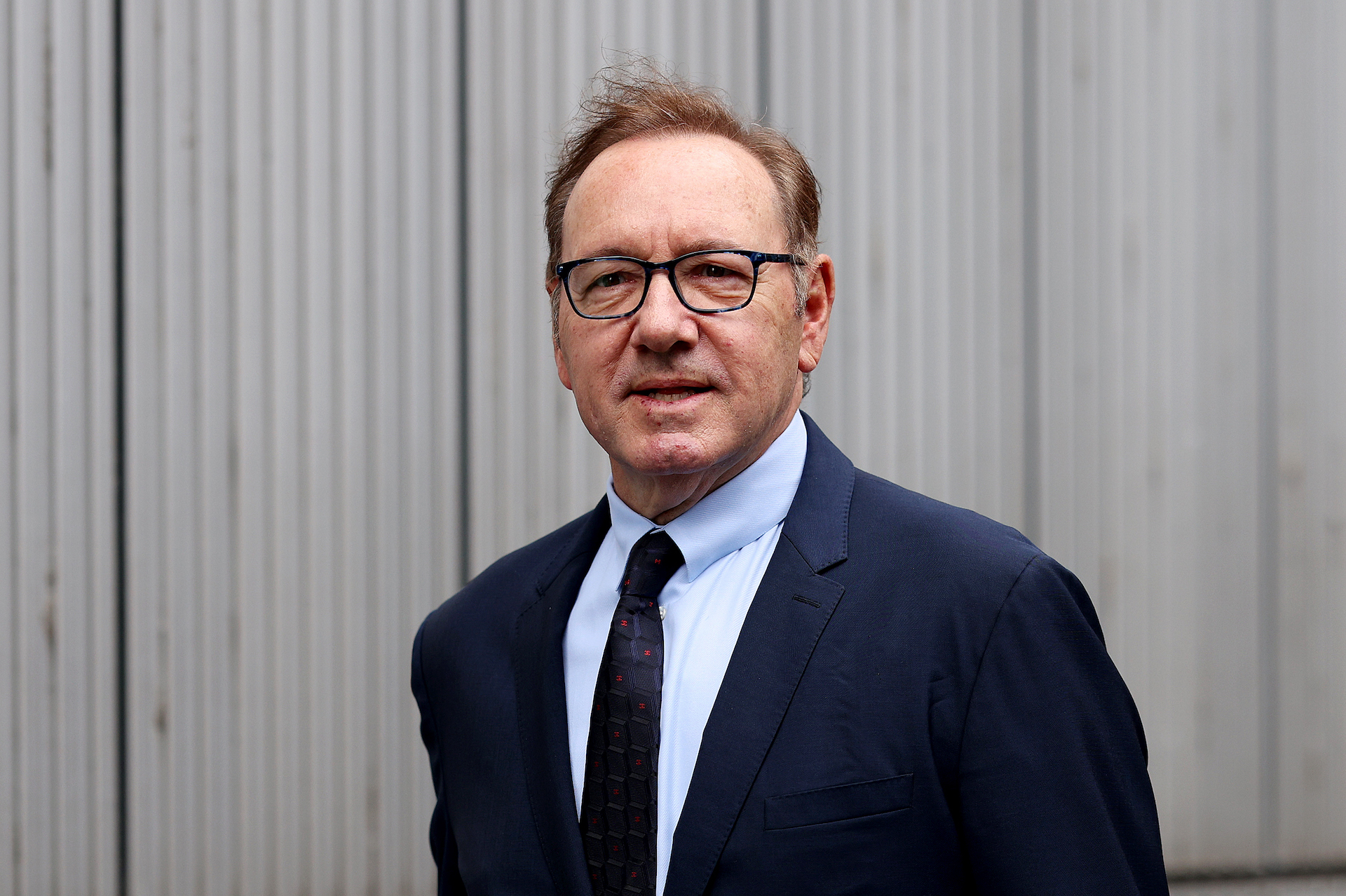 LONDON, ENGLAND - JULY 14: Kevin Spacey arrives for his sexual assault trial at Southwark Crown Court on July 14, 2023 in London, England. The US actor is on trial in the UK accused of sexual assaults on men during his time as Artistic Director of The Old Vic Theatre. (Photo by Dan Kitwood/Getty Images)