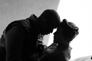 THE TRAGEDY OF MACBETH, from left: Denzel Washington as Macbeth, Frances McDormand as Lady Macbeth, 2021. ph: Alison Cohen Rosa / © A24 /Courtesy Everett Collection