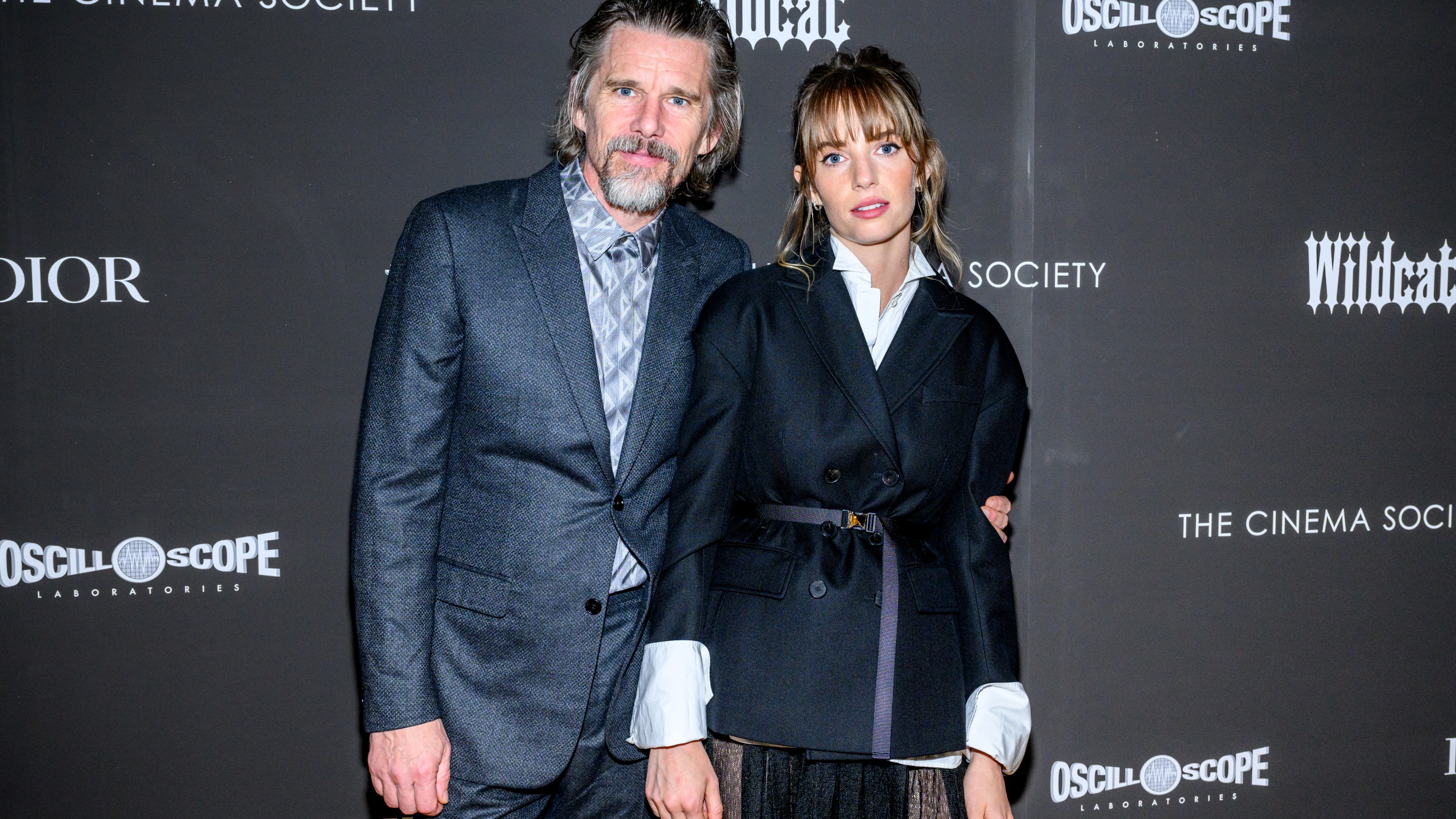 NEW YORK, NEW YORK - APRIL 11: Ethan Hawke and Maya Hawke attend a screening of 'Wildcat' at Angelika Film Center on April 11, 2024 in New York City. (Photo by Roy Rochlin/Getty Images)