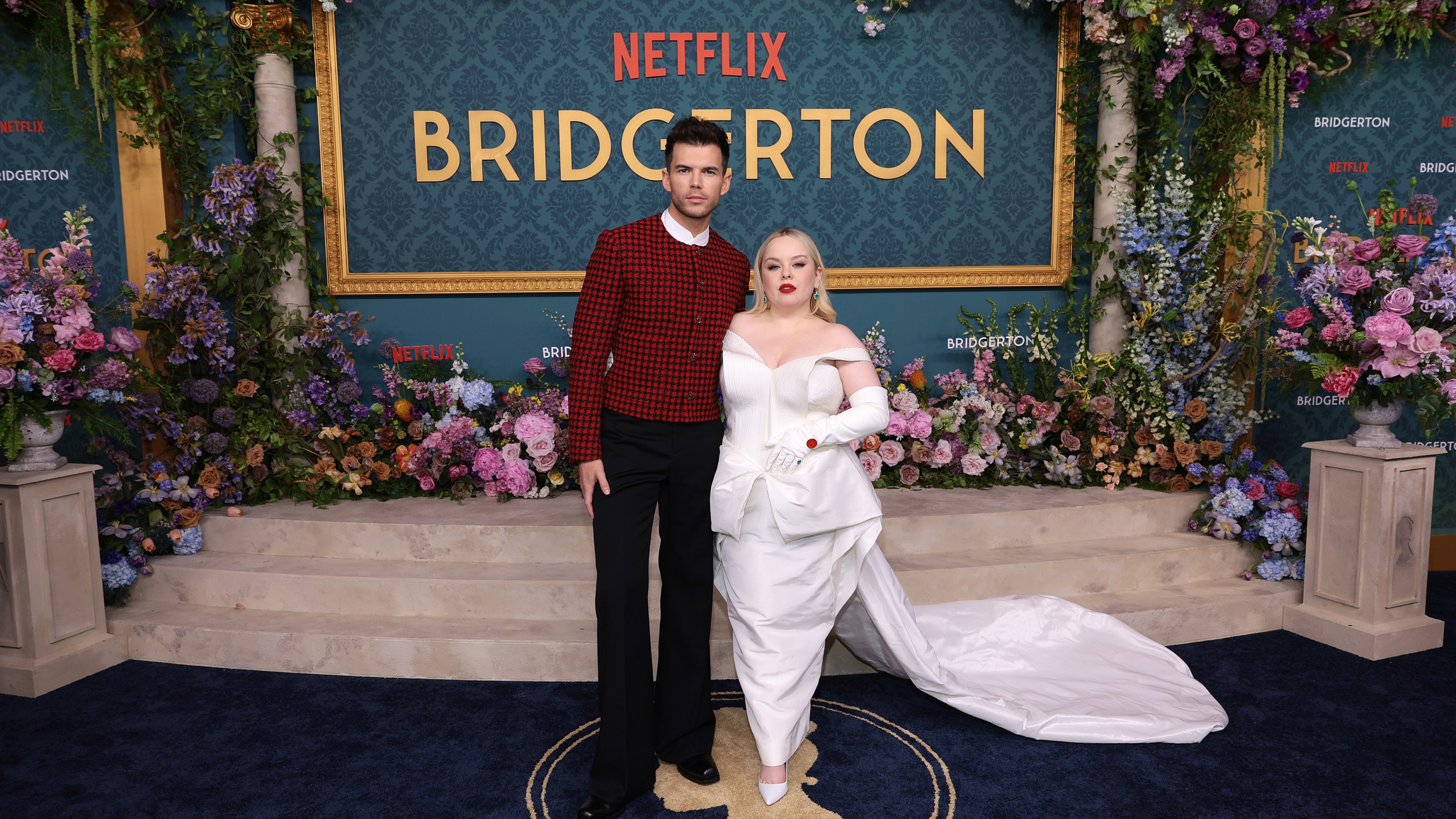 NEW YORK, NEW YORK - MAY 13: (L-R) Luke Newton and Nicola Coughlan attend Netflix's 'Bridgerton' Season 3 World Premiere in NYC at Alice Tully Hall, Lincoln Center on May 13, 2024 in New York City. (Photo by Dimitrios Kambouris/Getty Images for Netflix)