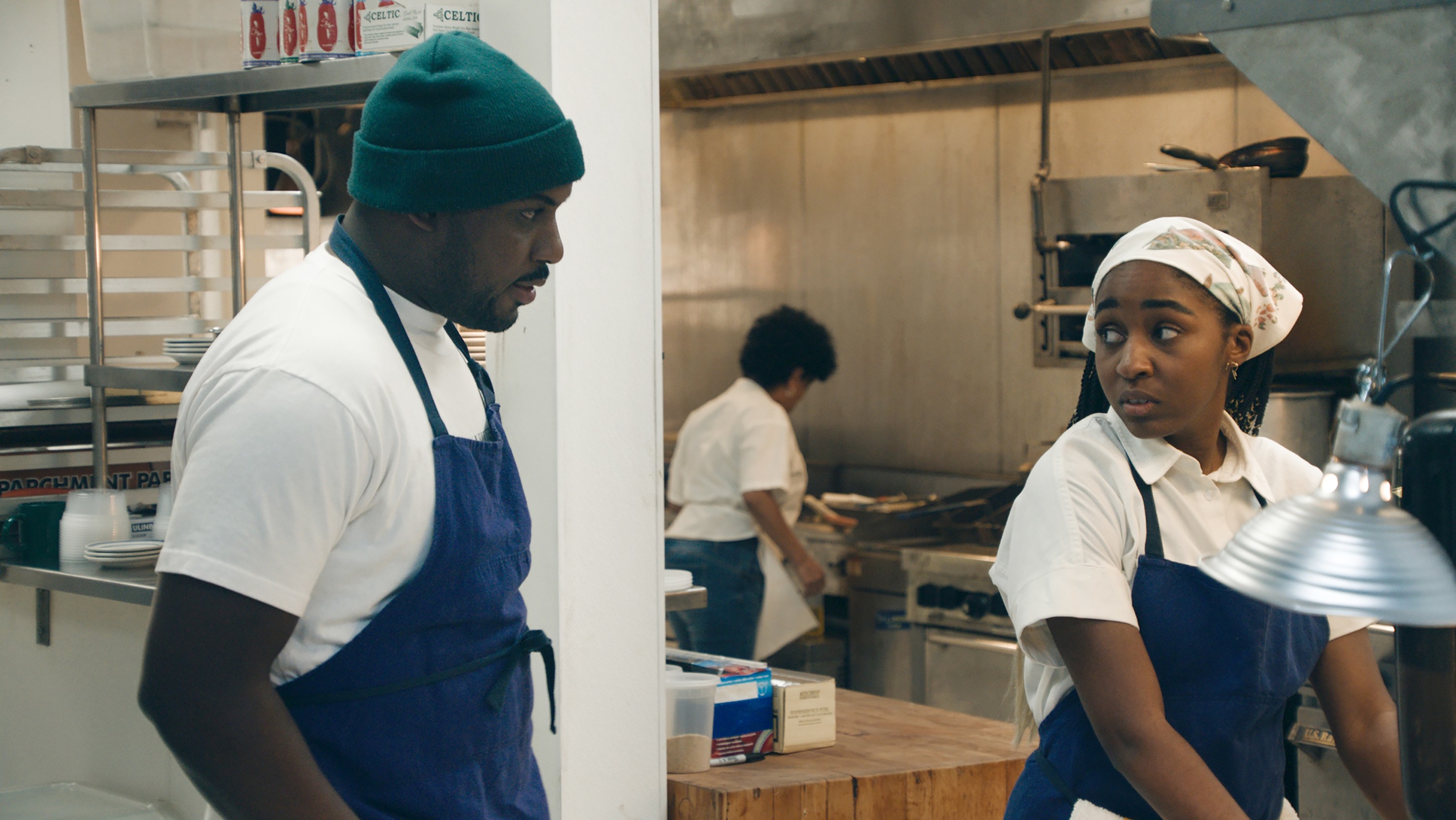 'THE BEAR,' from left: Lionel Boyce, Ayo Edebiri, (Season 1, premiered June 23, 2022). photo: ©FX on Hulu / Courtesy Everett Collection