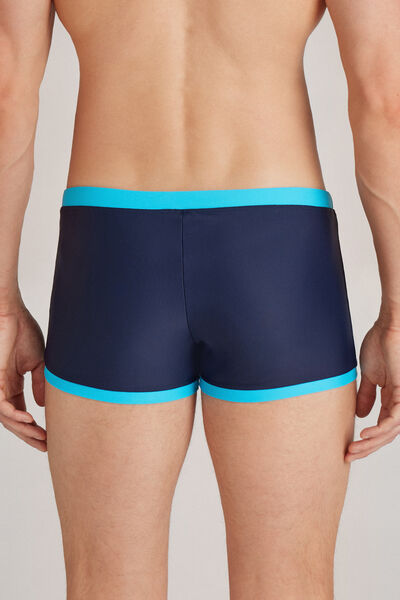 Square-Cut Swim Shorts with Contrasting Trim