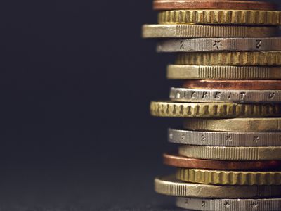 Close up stack of coins