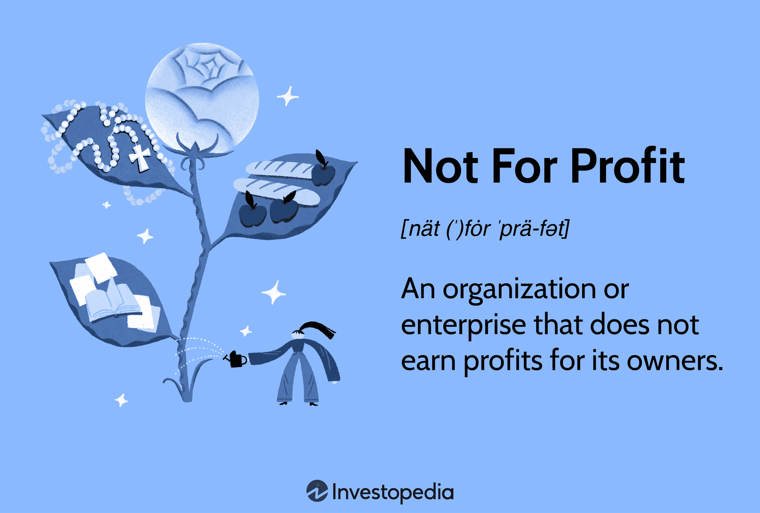 Not for Profit: An organization or enterprise that does not earn profits for its owners.