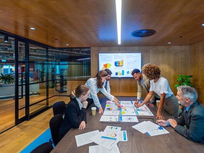 Group business people in a conference room.