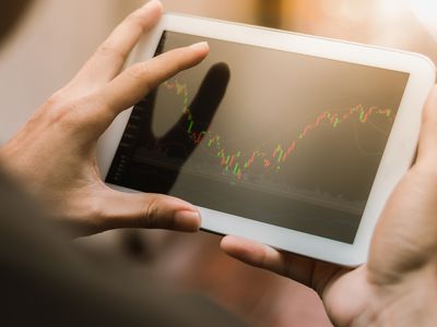 stock market information on tablet