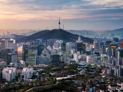 Sunrise over downtown Seoul