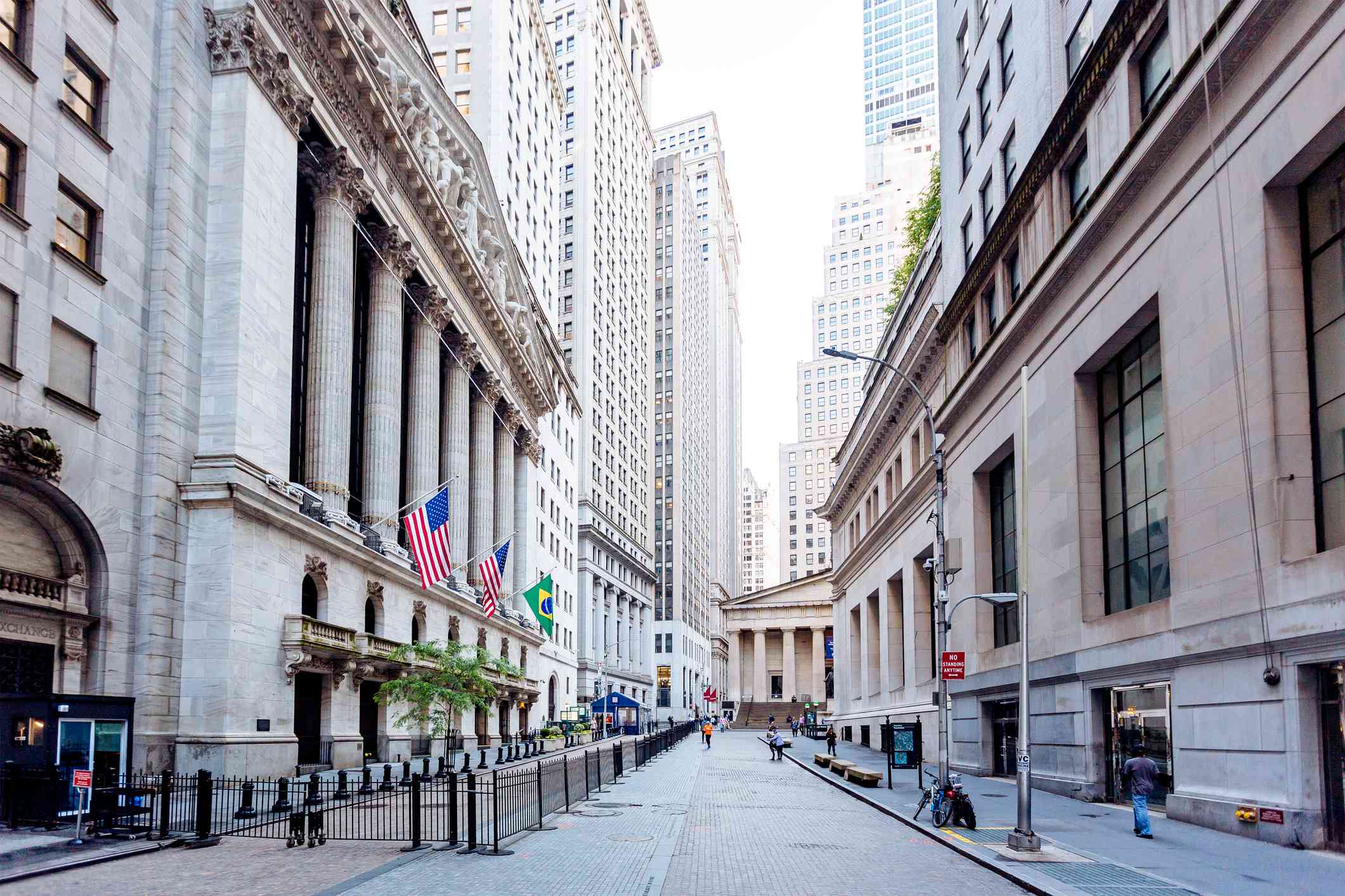 New York Stock exchange and the street in front of it