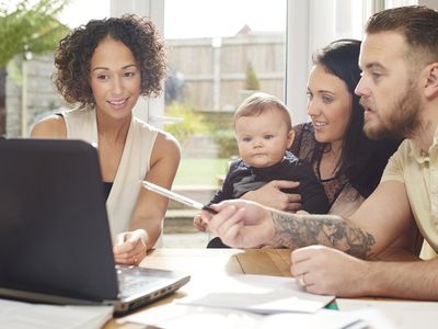 Family with financial advisor