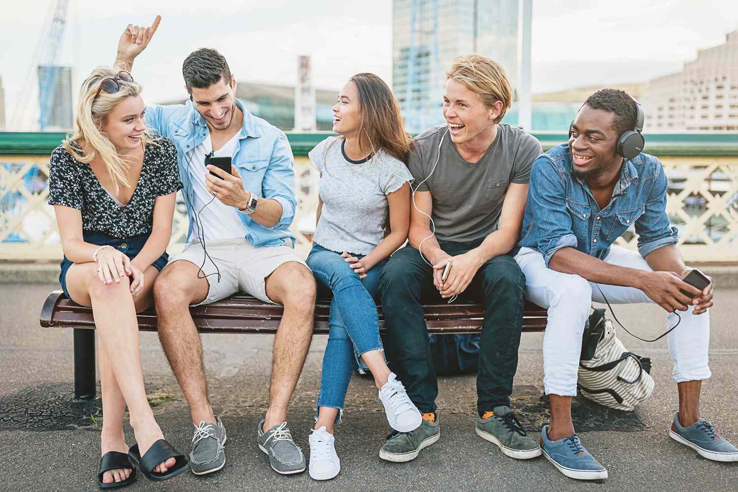 Millenial Group of Friends Going out Having Fun Together