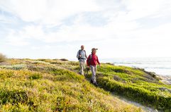 Senior couple hiking in nature