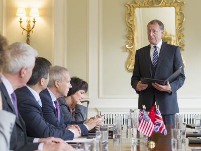 Businessman Talking in Meeting