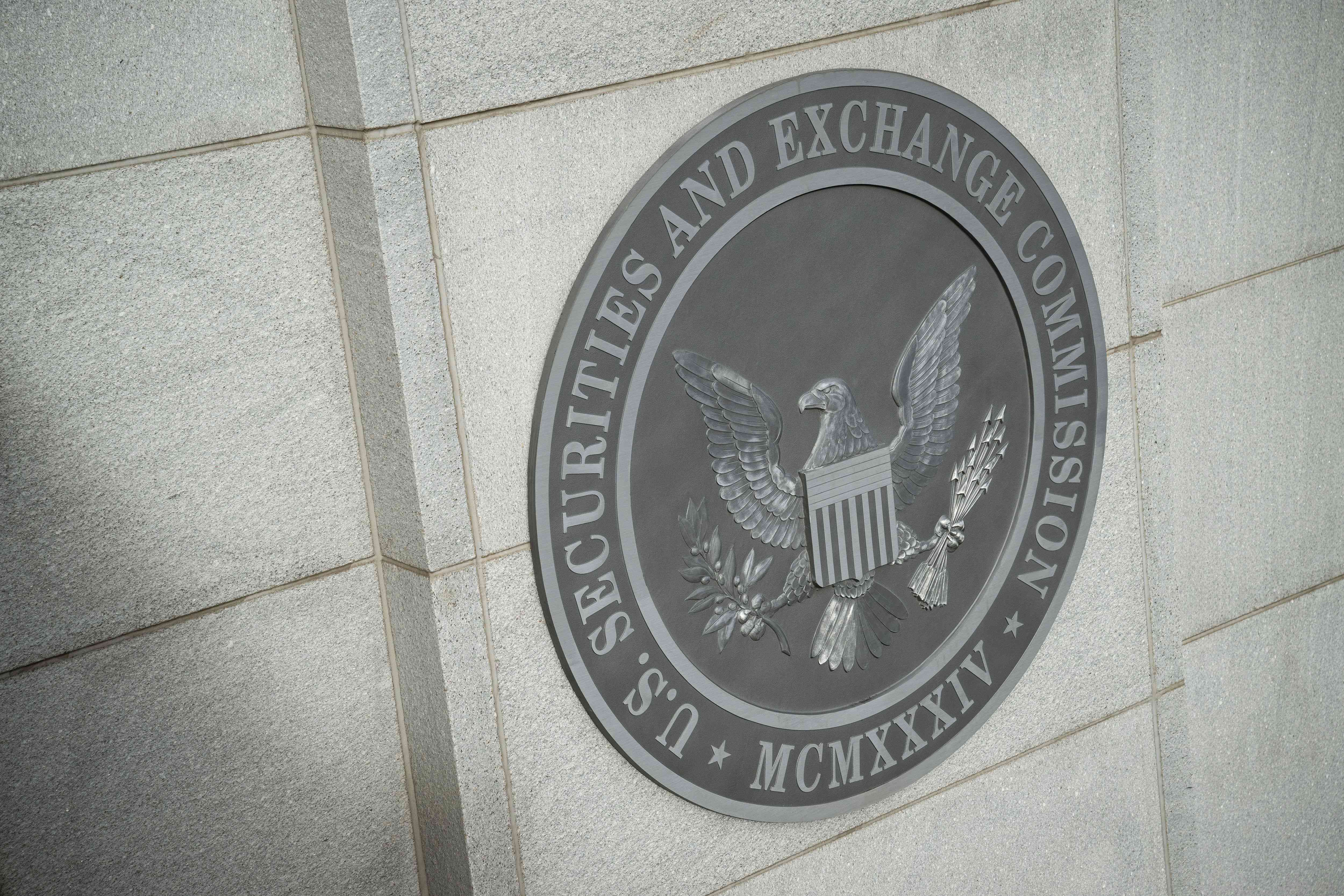 Sign at Securities and Exchange Commission headquarters in Washington, D.C.