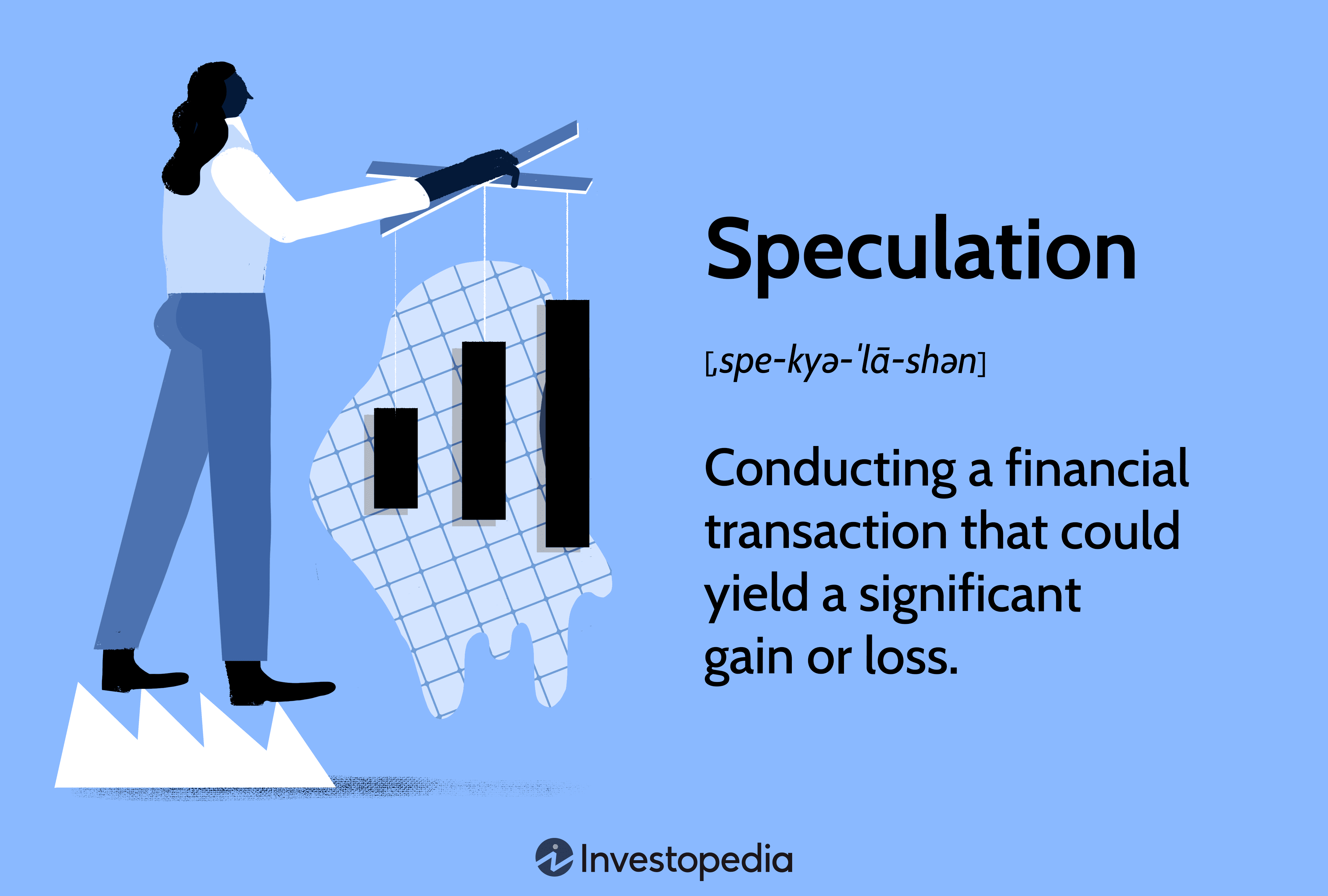 Speculation: Conducting a financial transaction that could yield a significant gain or loss.