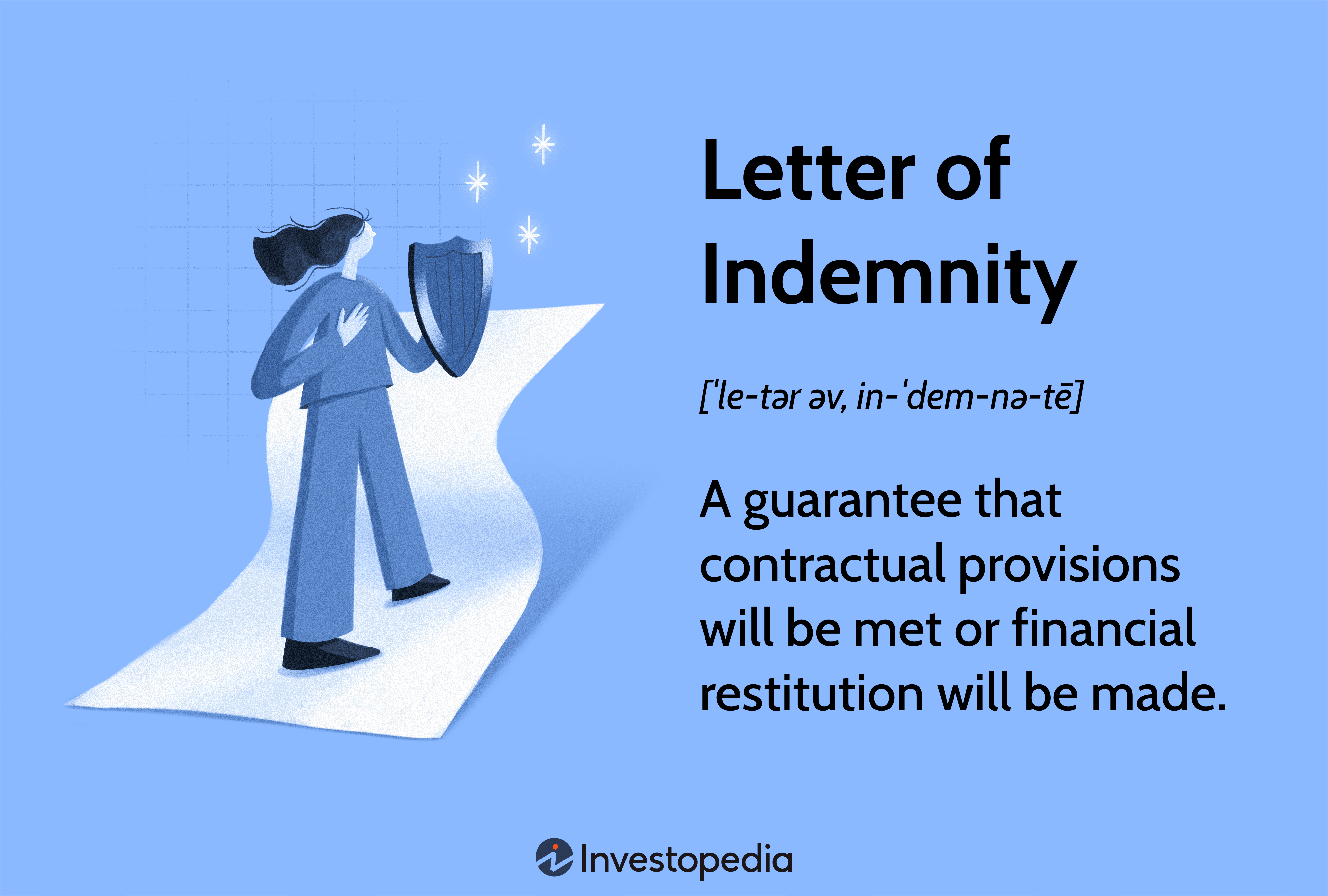 Letter of Indemnity (LOI): A guarantee that contractual provisions will be met or financial restitution will be made.
