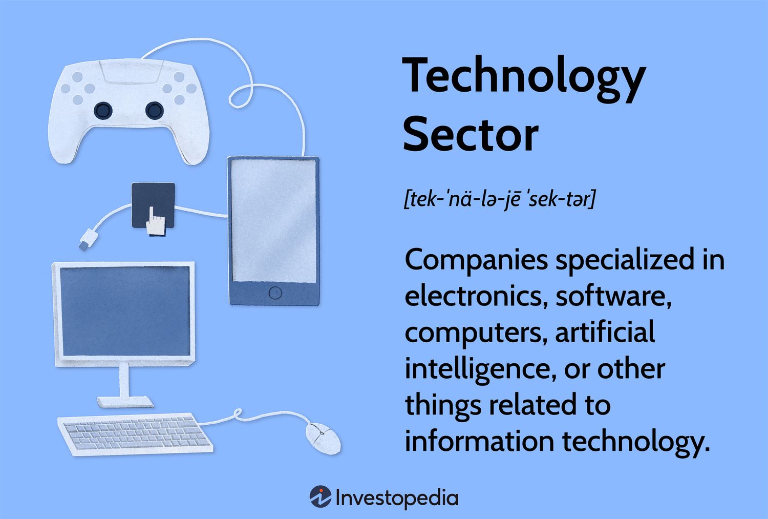 Technology Sector: Companies specialized in electronics, software, computers, artificial intelligence, or other things related to information technology.